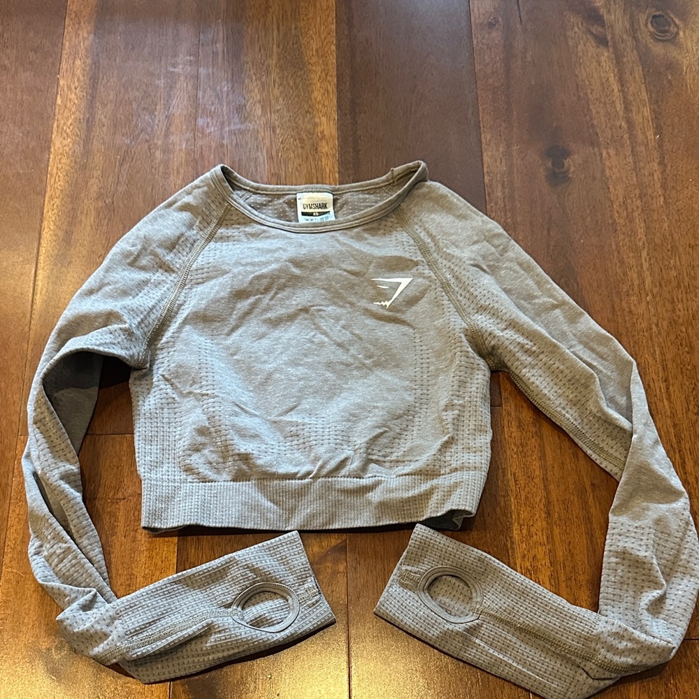 Gymshark Gray Long Sleeve Crop Top